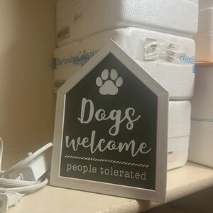 Dogs Welcome Sign - Black and White